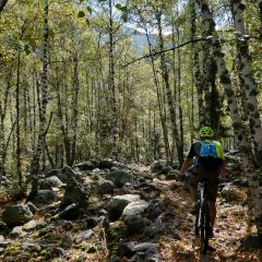 Les 9 premiers km du sentier, d'abord GR20 puis chemin de ronde, sont un régal pour les yeux et le plaisir de rouler dans une nature d'exception !